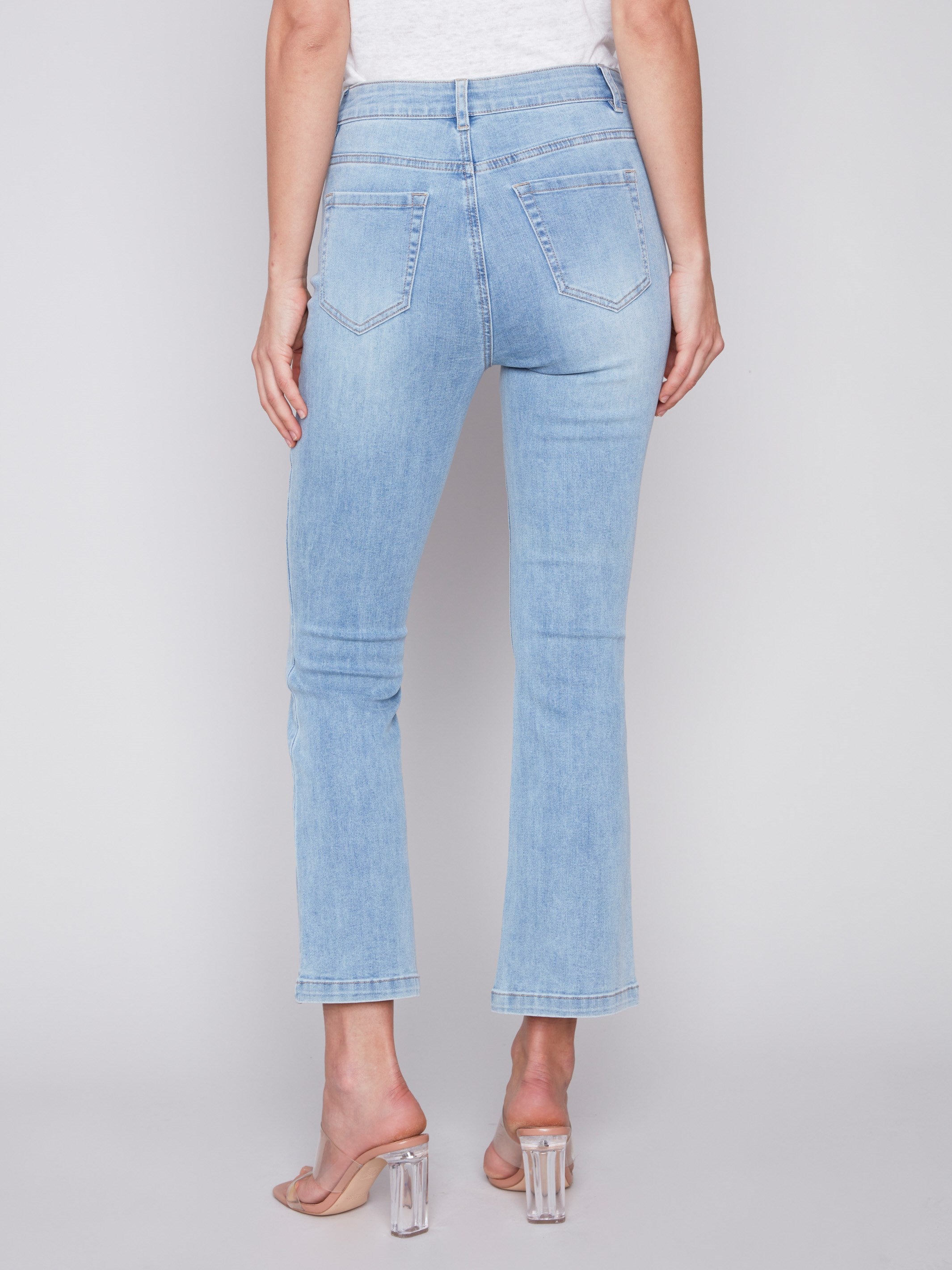 Blue stretch Capris Denim Jeans Slim Fit Single Breasted - Temu
